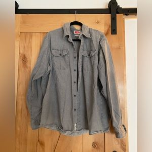 Light Grey Wrangler 2XL Casual Button Down